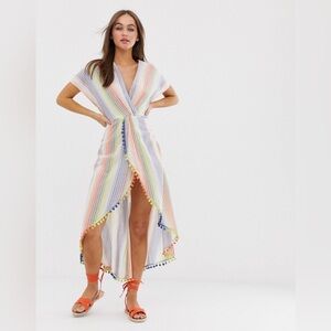 America & Beyond wrap beach dress